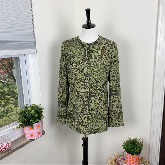 Rafael | Green Paisley Work Blazer Jacket Coat - Picture 1 of 5